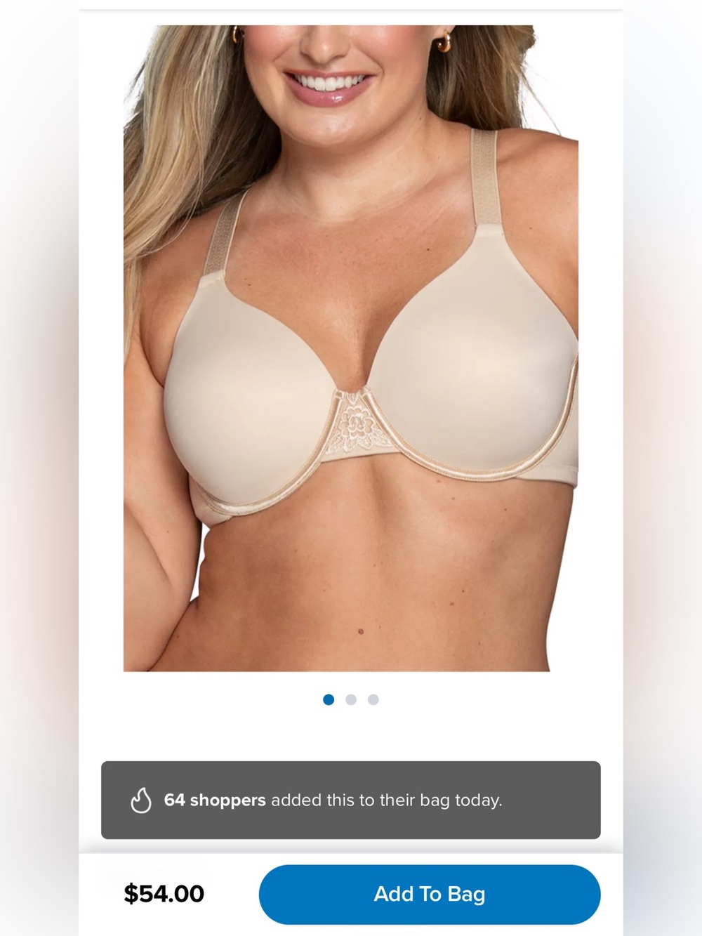 Vanity Fair Smooth Underwire Bra - Nude/Beige